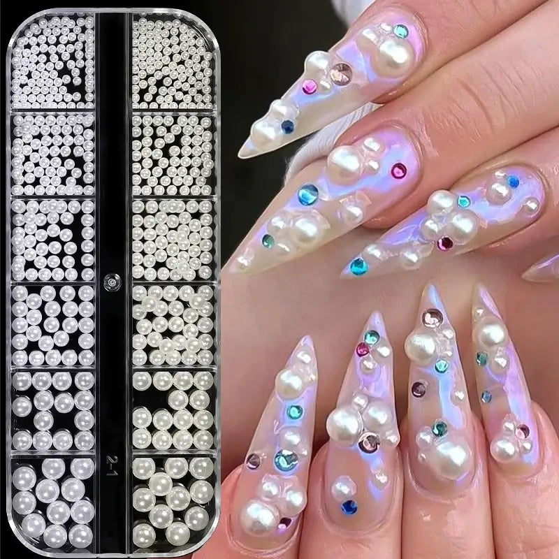 Caviar Beads Nail Jewels – Pearls & Rhinestones