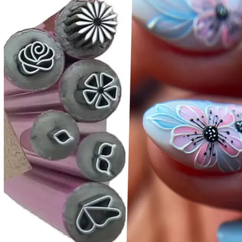 1/3/6Pcs Nail Art Stamp Pen Set – Floral & Butterfly Nail Design Pens