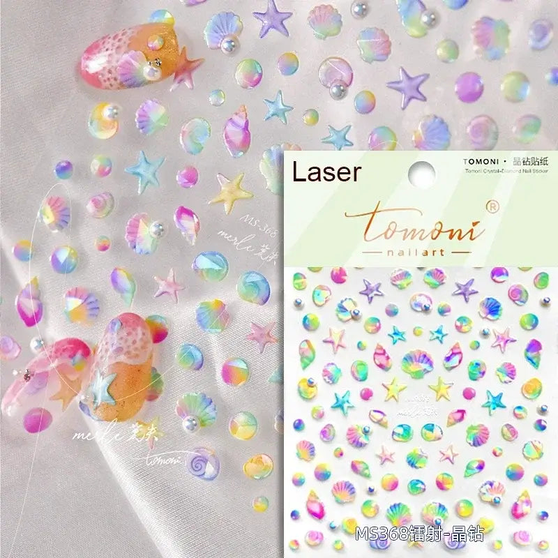 Cute Dolphin & Goldfish Jelly Nail Stickers