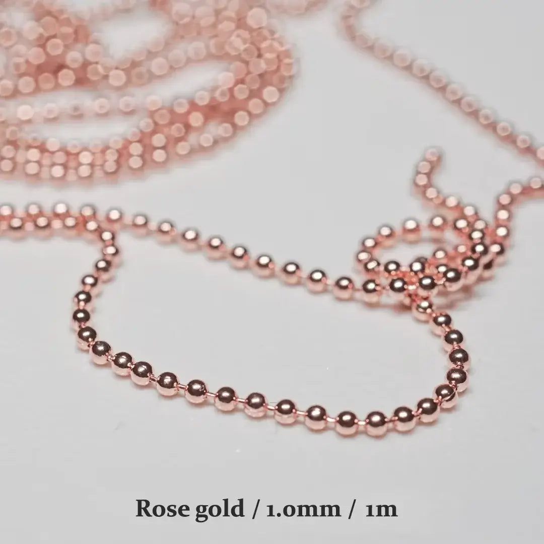 Nail Chain with Rose Gold & Silver Pixie Stone Beads