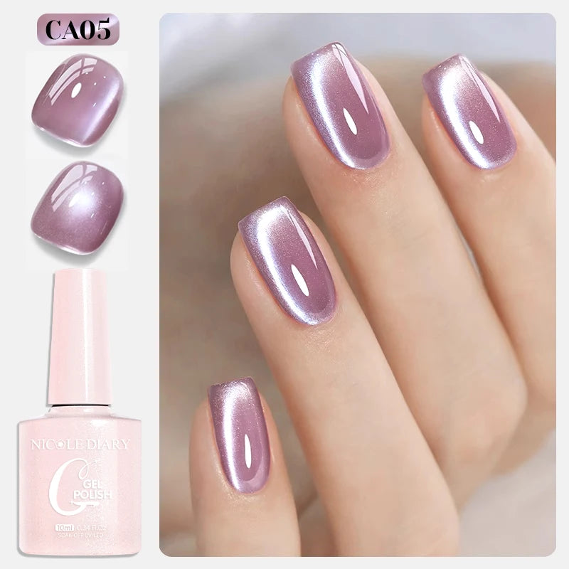 NICOLE DIARY Jelly Pink Cat Magnetic Gel Nail Polish 10mL