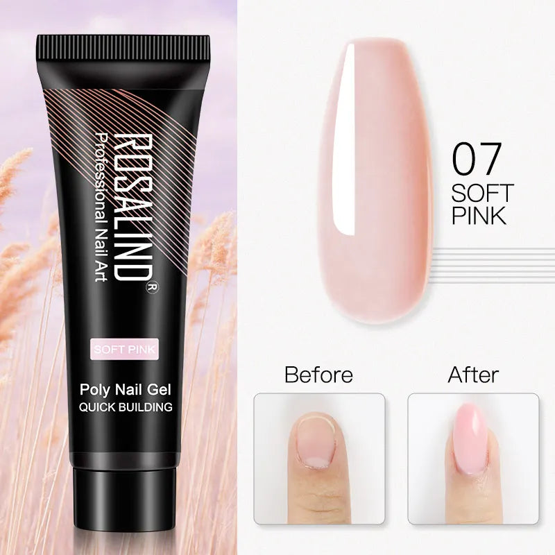 ROSALIND Glitter Poly Gel Nail Extension – 15ml