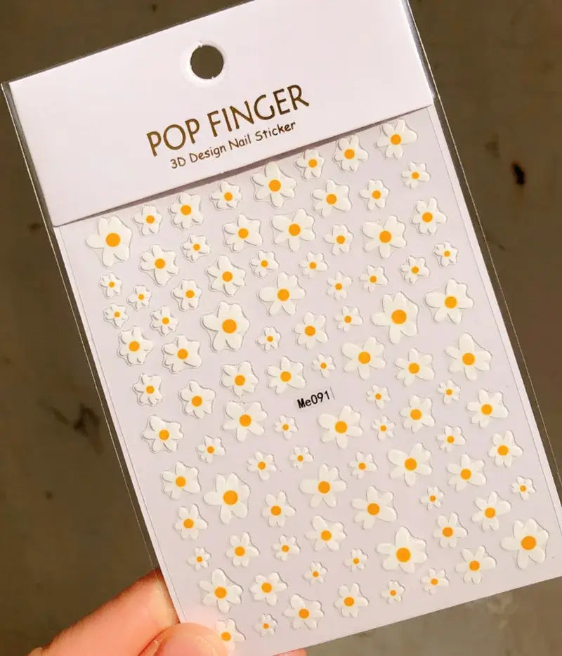 Daisy Flower Nail Stickers – Chic Elegant Summer Nails