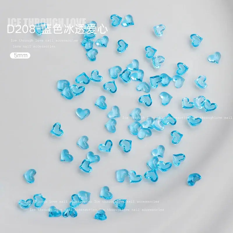 3D Transparent Heart Nail Charms – Love Design