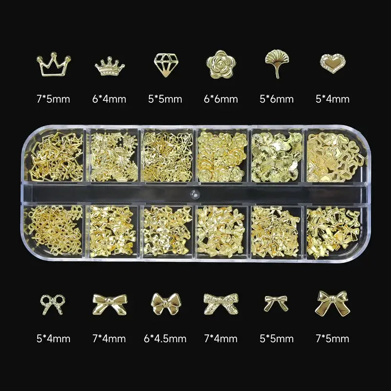 Crystal Nail Rhinestones 12 Grid - Mixed Shapes & Sizes