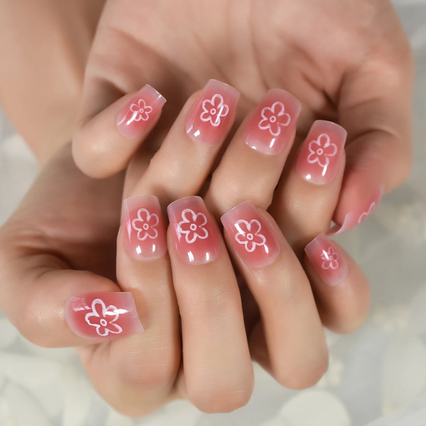 Solid Color Press On Nails | Medium Square Reusable