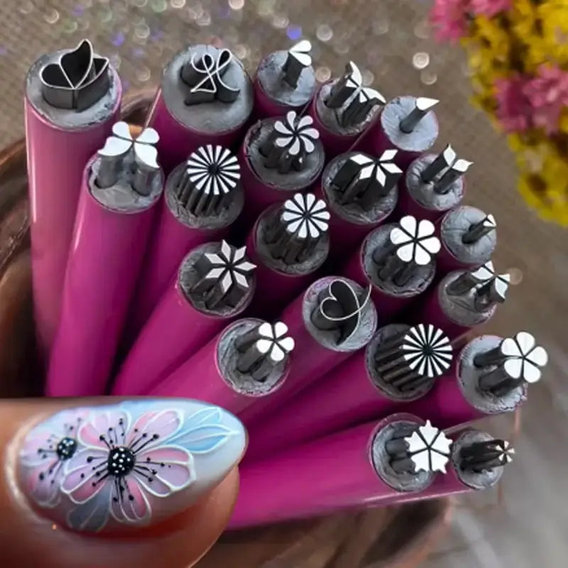 1/3/6Pcs Nail Art Stamp Pen Set – Floral & Butterfly Nail Design Pens