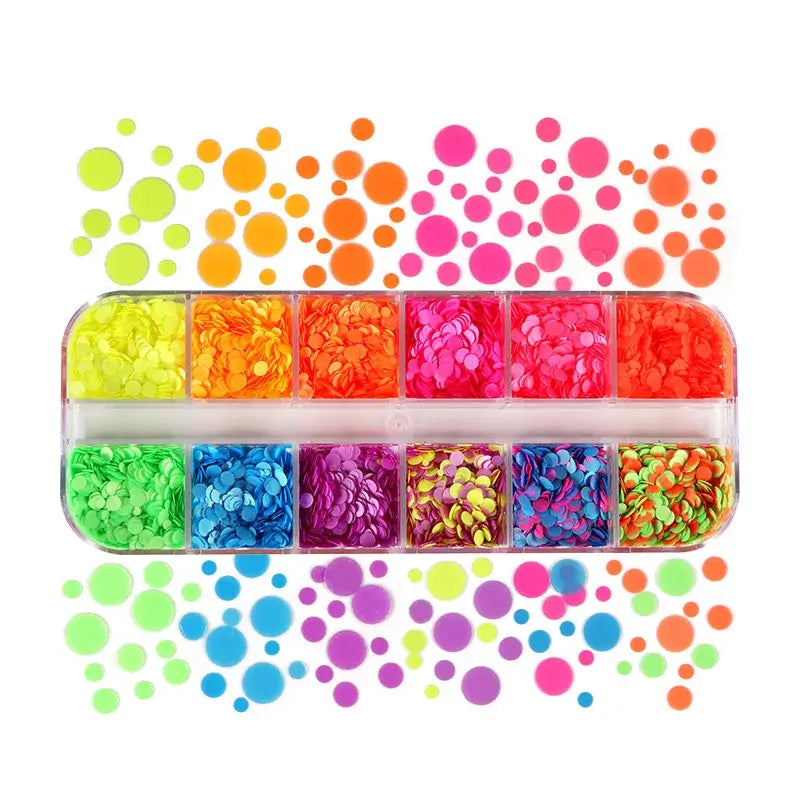Neon 3D Nail Art Glitter Confetti – Butterfly & Stars
