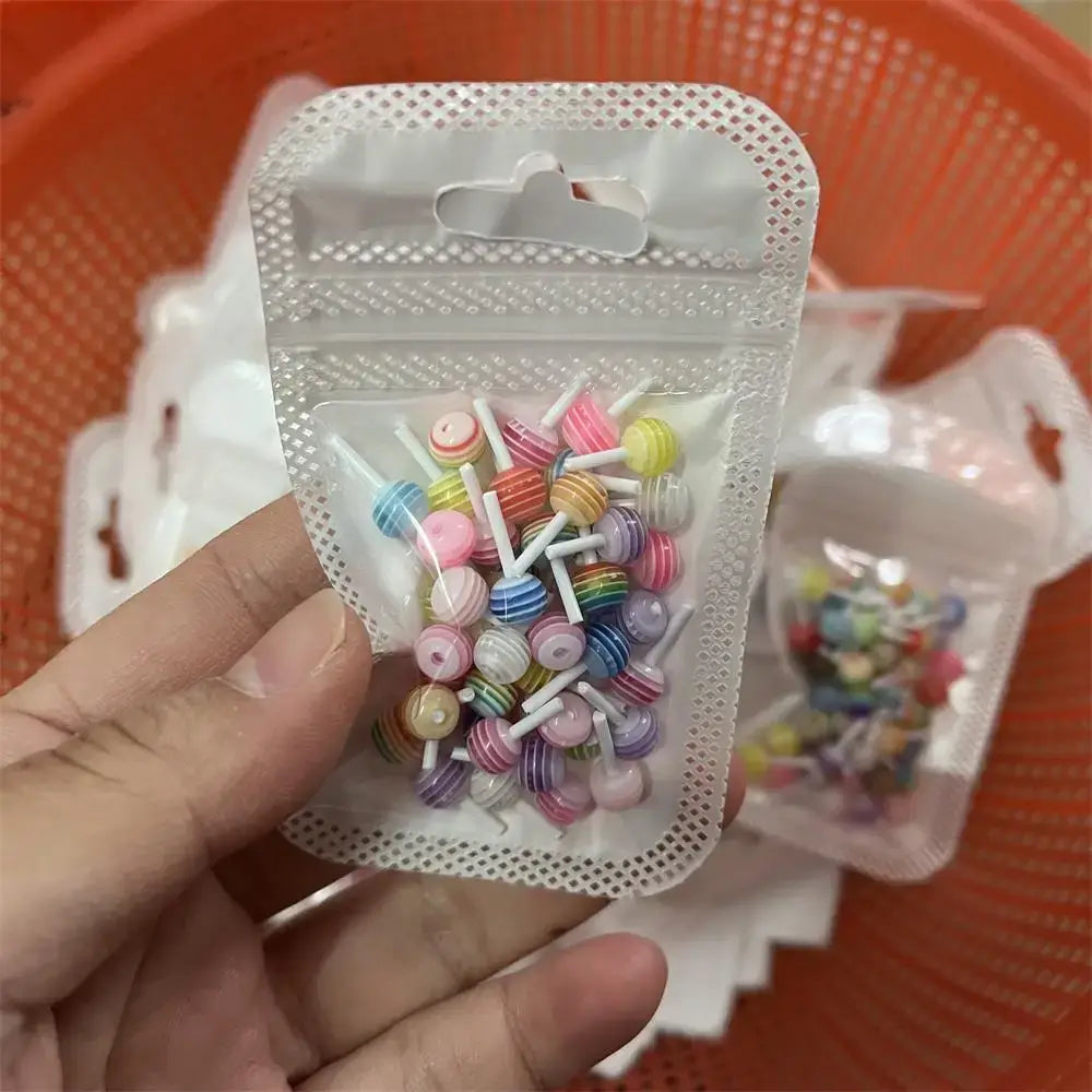 3D Kawaii Nail Charms – Cute Bear & Lollipop Resin Acrylic Nail Art
