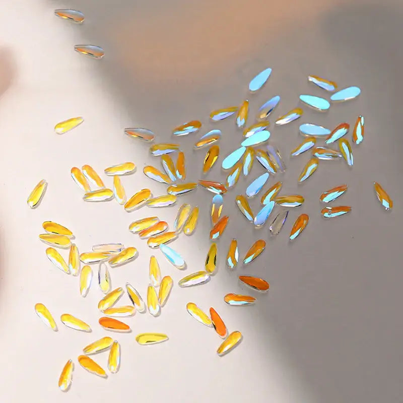 Raindrop Nail Rhinestones – Flatback Glitter Glass 3D Nail Charms
