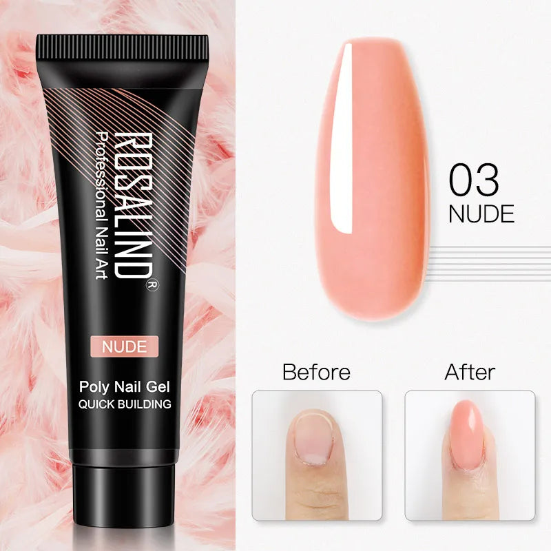 ROSALIND Glitter Poly Gel Nail Extension – 15ml