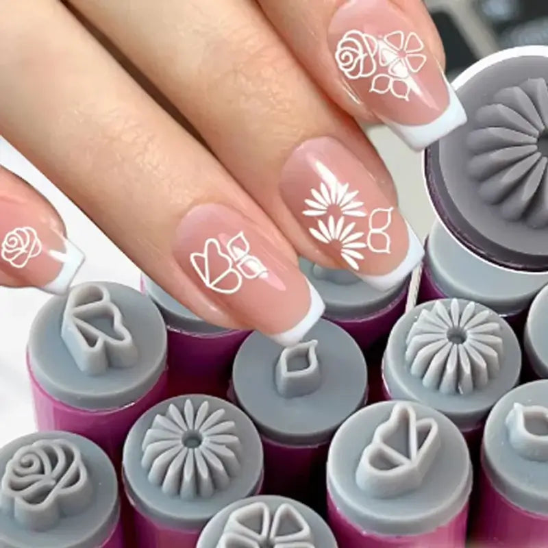 1/3/6Pcs Nail Art Stamp Pen Set – Floral & Butterfly Nail Design Pens