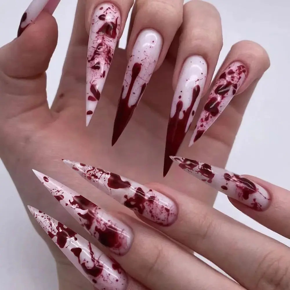 Halloween Spider & Skull False Nails – Purple Halo Press-On Nail Set with Glue