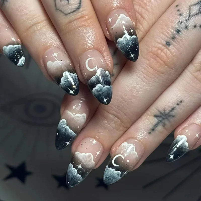 Halloween False Nails with Almond Head Design Mid-length - 24 Pc.