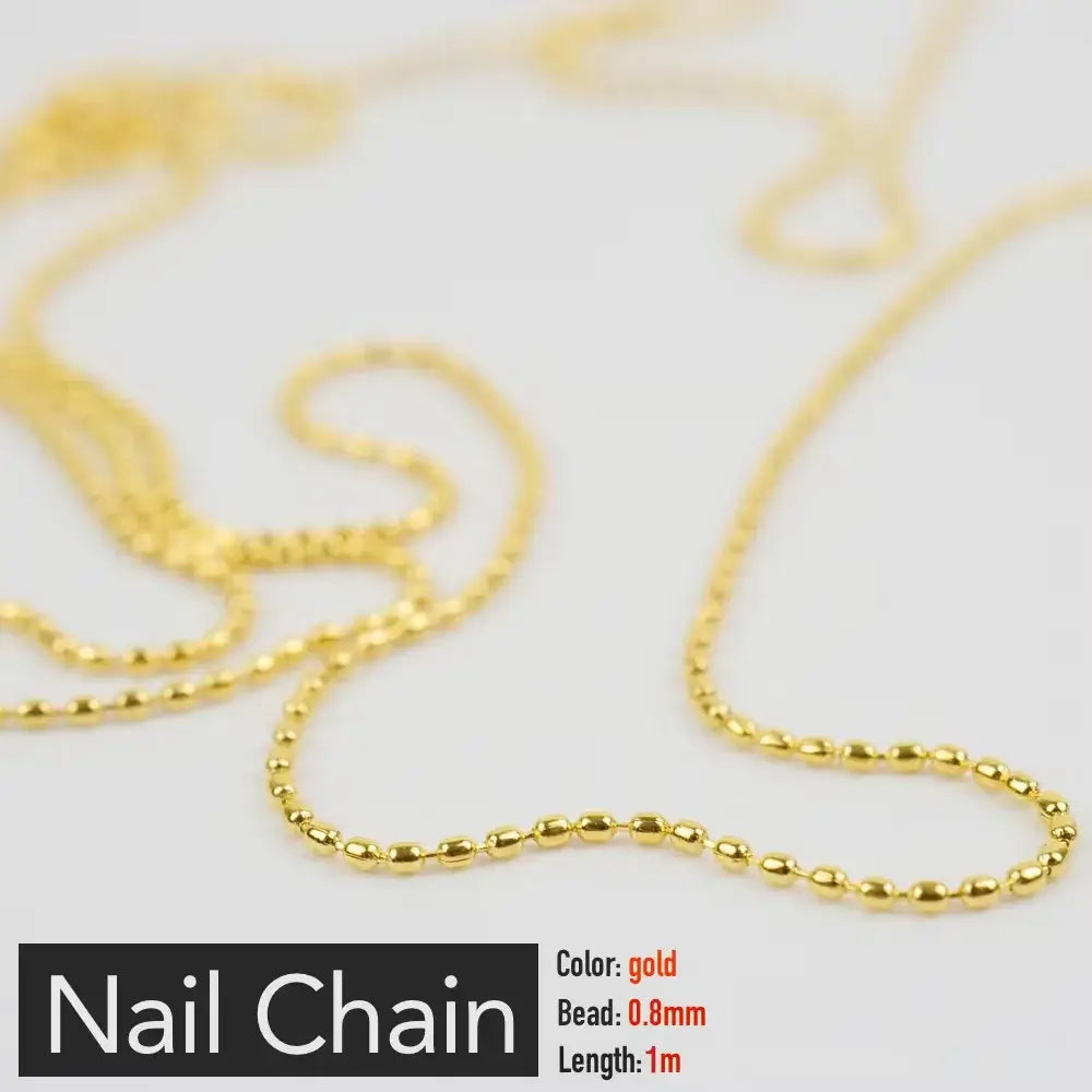 Nail Chain with Rose Gold & Silver Pixie Stone Beads