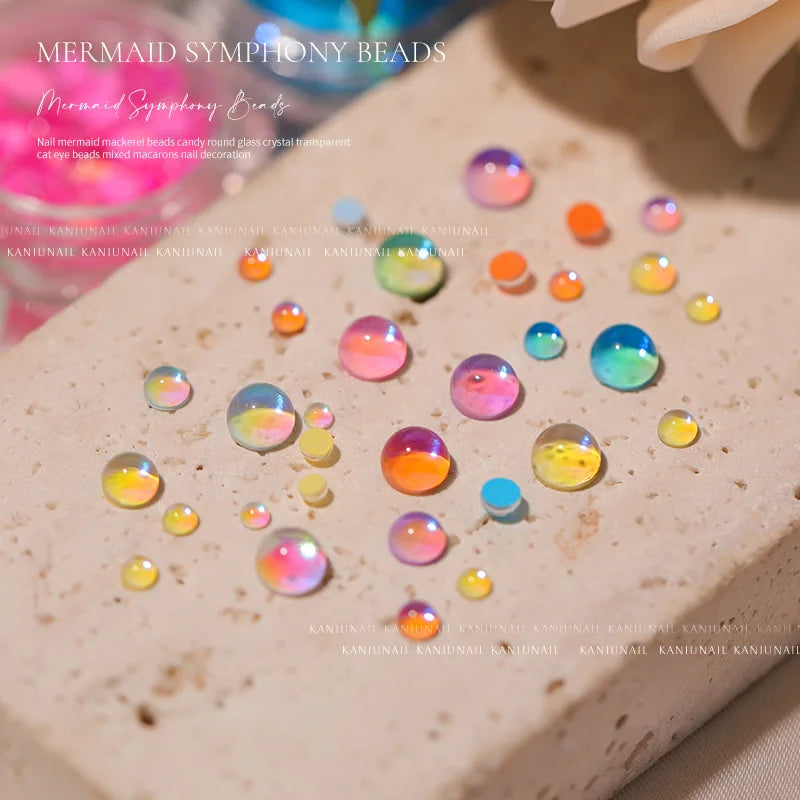 Aurora Bubble Beads Nail Art Charms