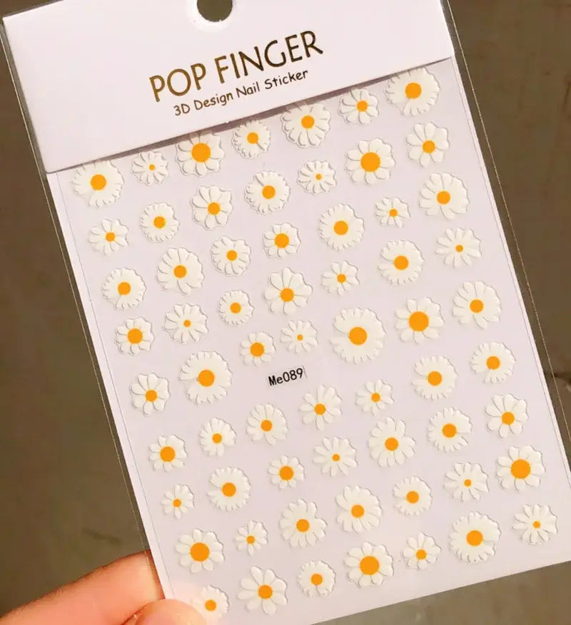 Daisy Flower Nail Stickers – Chic Elegant Summer Nails