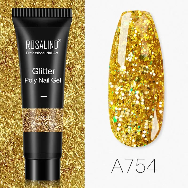 ROSALIND Glitter Poly Gel Nail Extension – 15ml