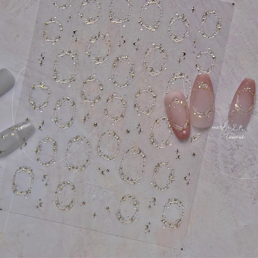 Elegant French Ice Crystal Jelly Nail Stickers