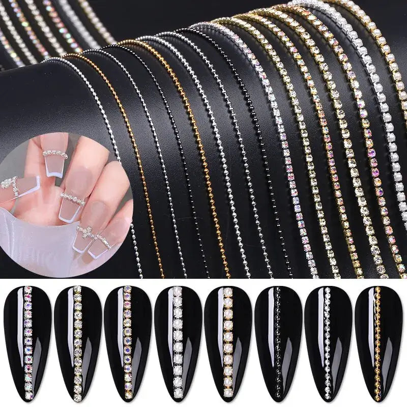 Nail Rhinestone Chains – 3D Crystal Nail Art Decorations