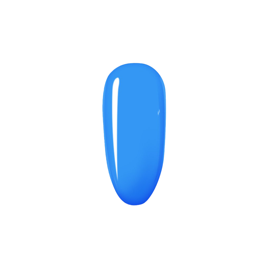 Blue nail polish swatch on a white background