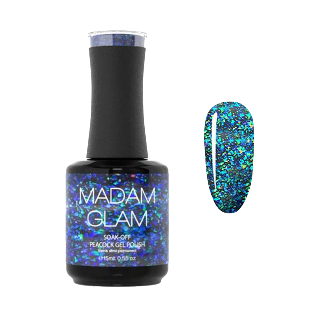 MADAM GLAM - Under pressure - BLUE GLITTER GEL NAIL POLISH
