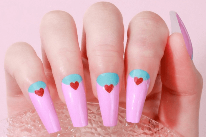 Pink Hearts - Gel Nail Wraps