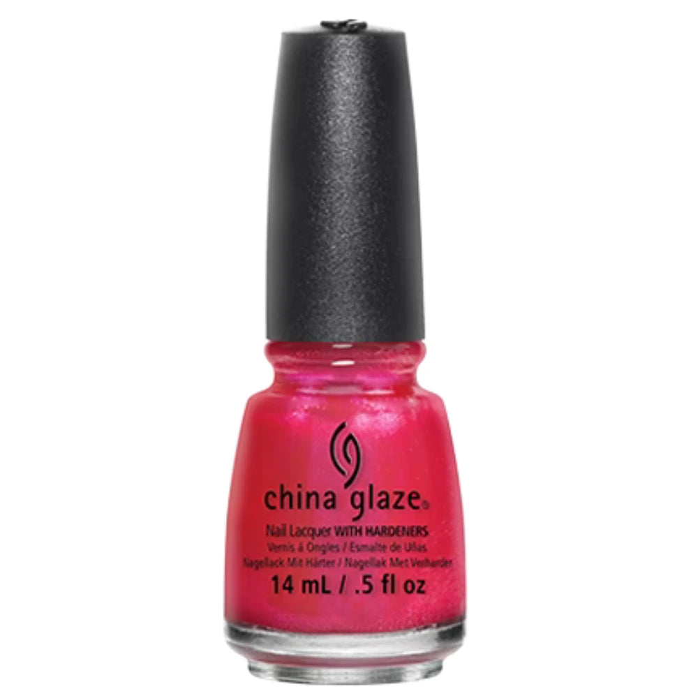 China Glaze - 108 Degrees - Bright Pink Glitter Nail Polish