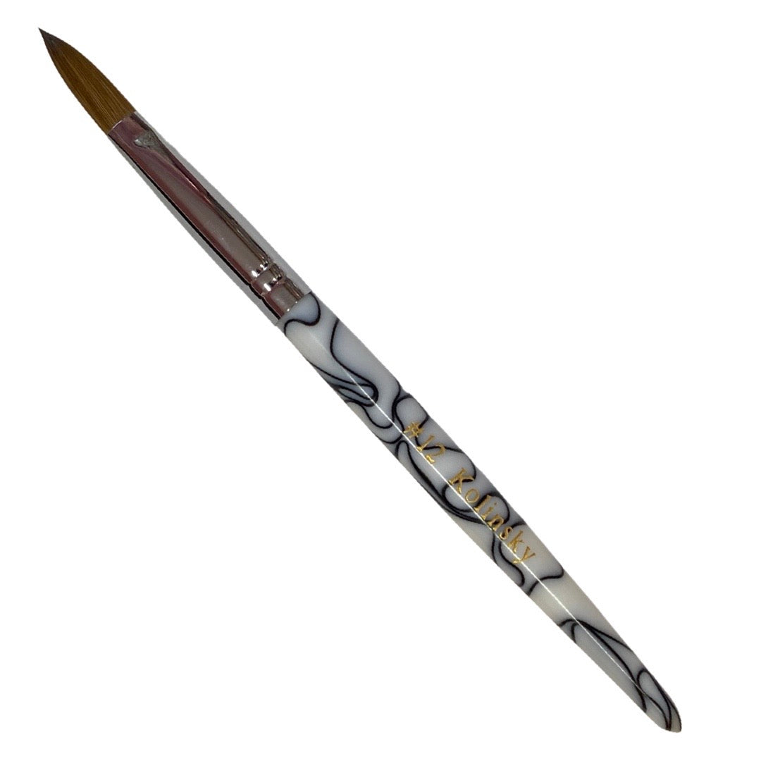 Crimped Marble Brush # 12 - 100% Kolinsky