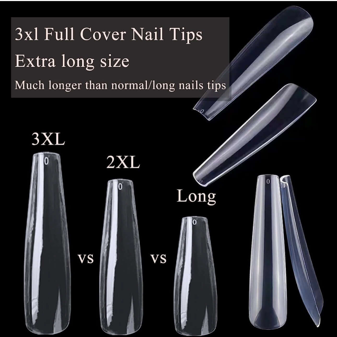 Full Cover Nail Tips 3XL Coffin