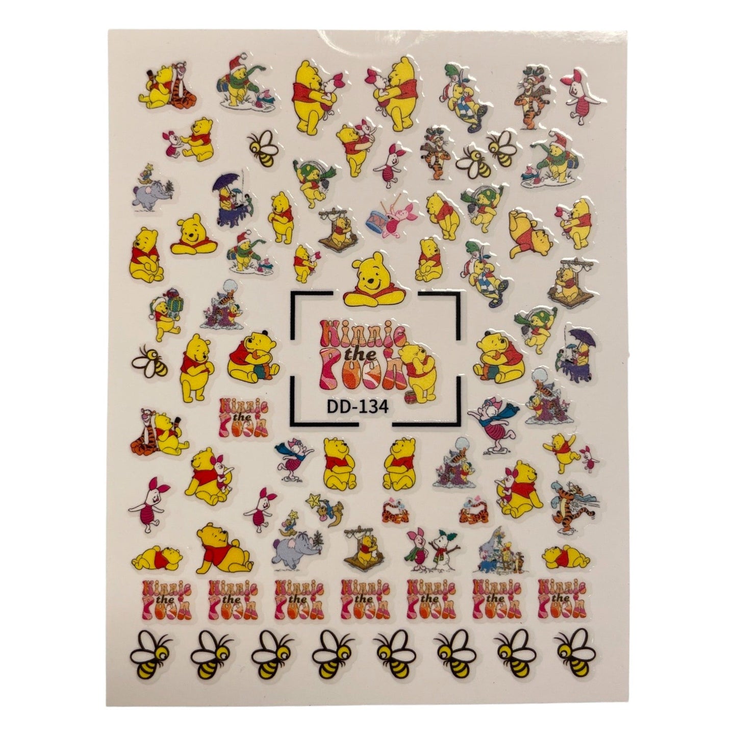 Winnie the Pooh Nail Stickers – DD-134 Set with Pooh, Piglet, Tigger & Bees