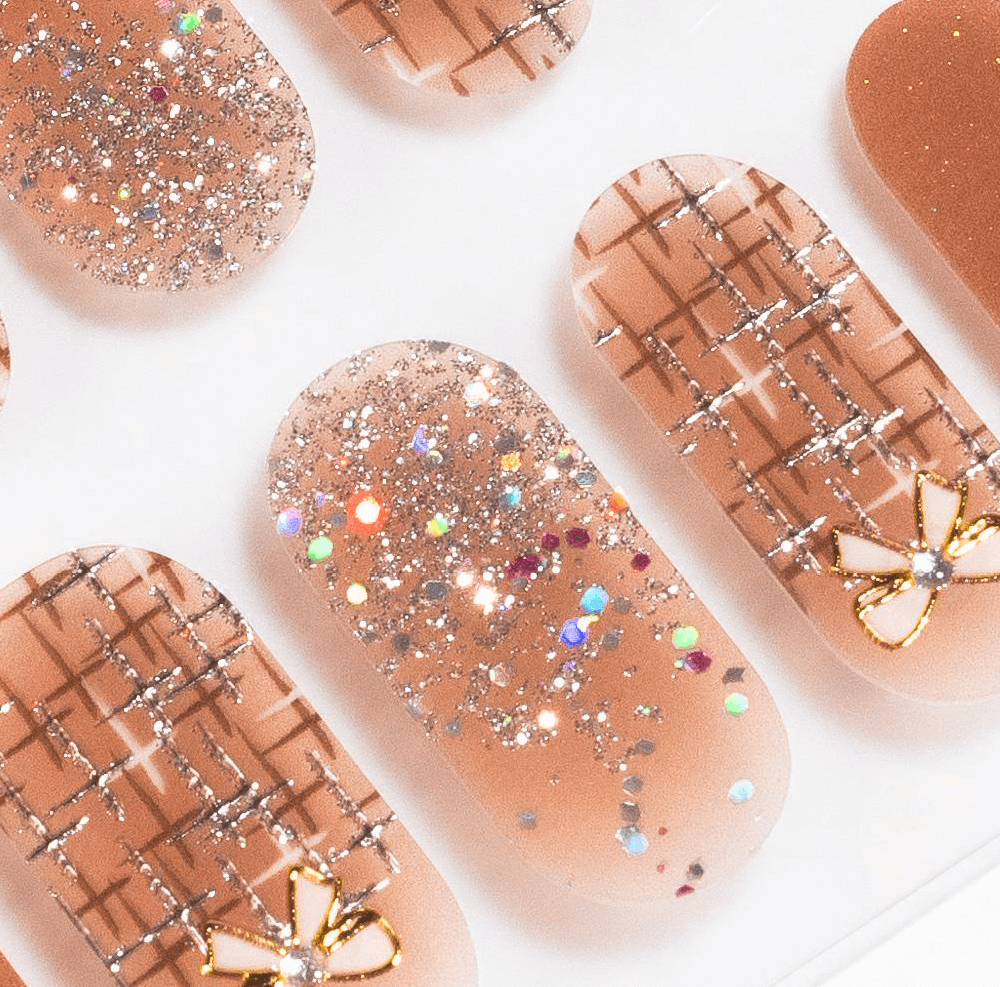 Bows in Tan - Gel Nail Wraps