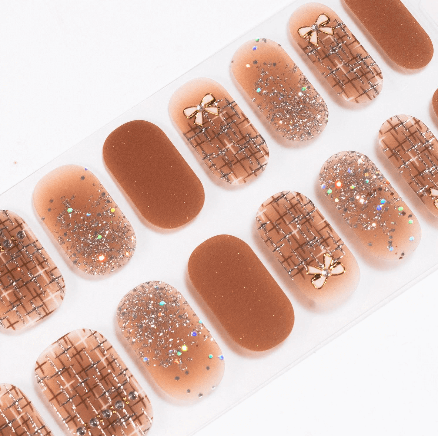 Bows in Tan - Gel Nail Wraps
