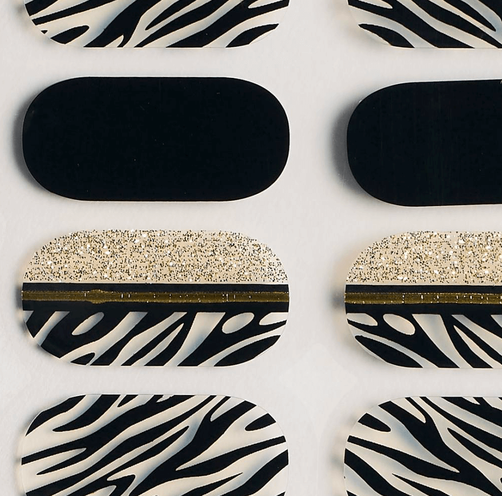 Stripes and Gold - Gel Nail Wraps