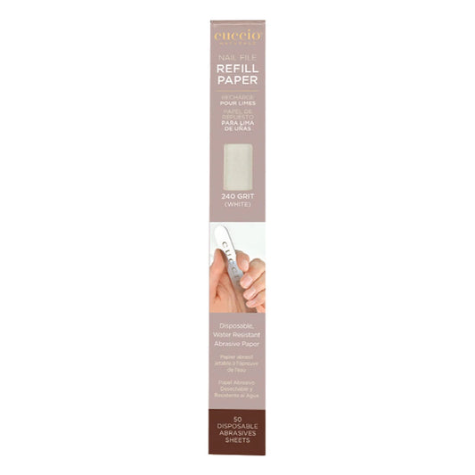 Cuccio Pro Stainless Steel Nail File Refills - 50 Pack - 240 Grit White image