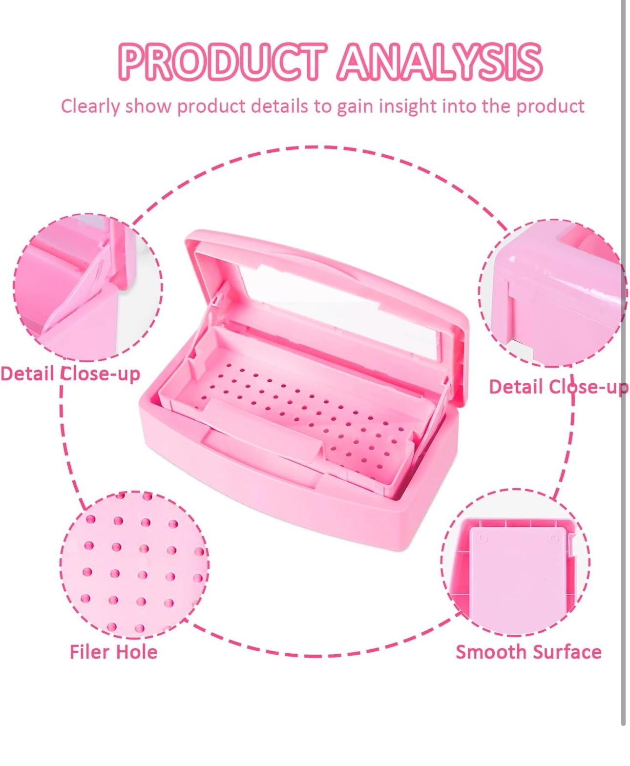 Plastic Sterilizing Tray - Box  Pink
