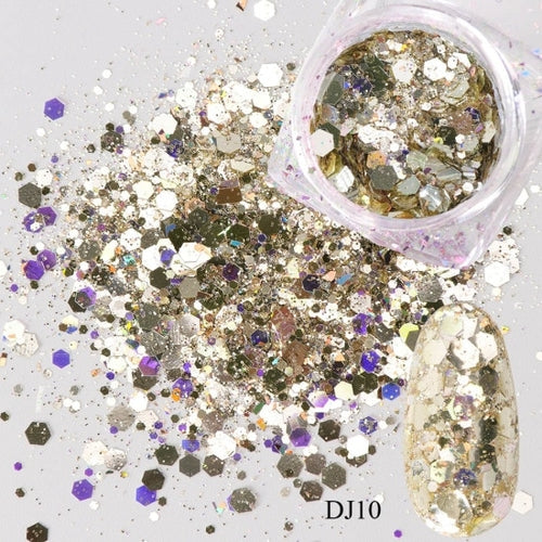 1 Box Mermaid Nail Glitter Flakes – 3D Sparkly Nail Art Decoration