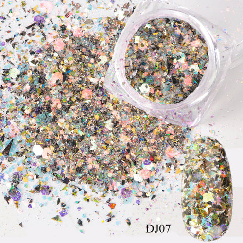 1 Box Mermaid Nail Glitter Flakes – 3D Sparkly Nail Art Decoration