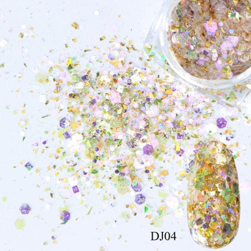1 Box Mermaid Nail Glitter Flakes – 3D Sparkly Nail Art Decoration