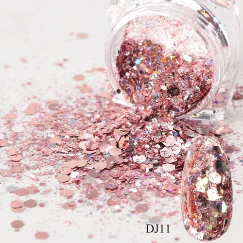1 Box Mermaid Nail Glitter Flakes – 3D Sparkly Nail Art Decoration