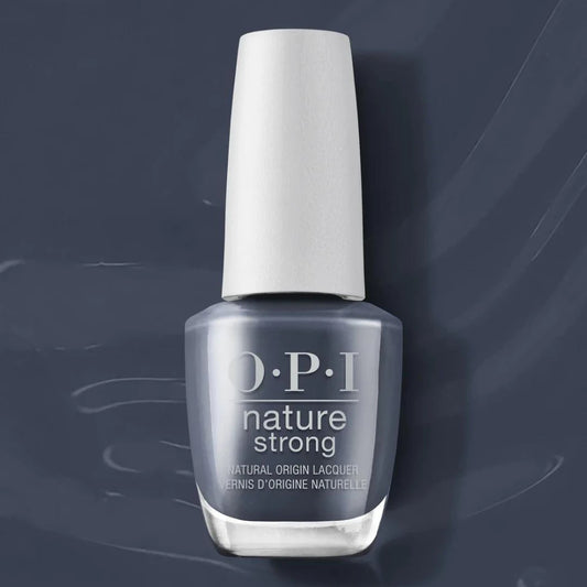 OPI Nature Strong - Force of Nailture (0.5 oz) 🖤🤍💙 Steel Blue Nail Polish