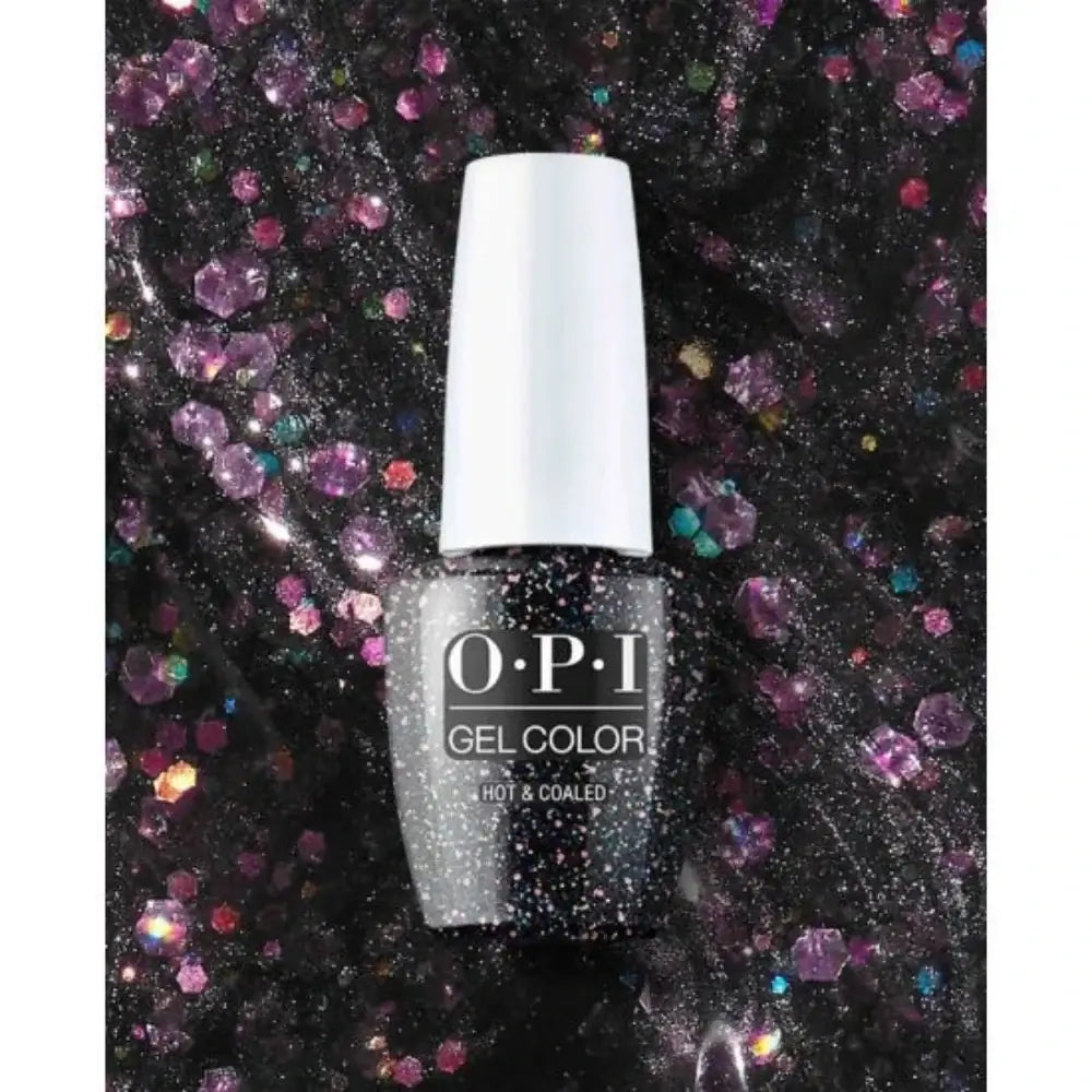 OPI Gel Nail Polish - Hot & Coaled 💅 Black Gel Glitter Nail Polish
