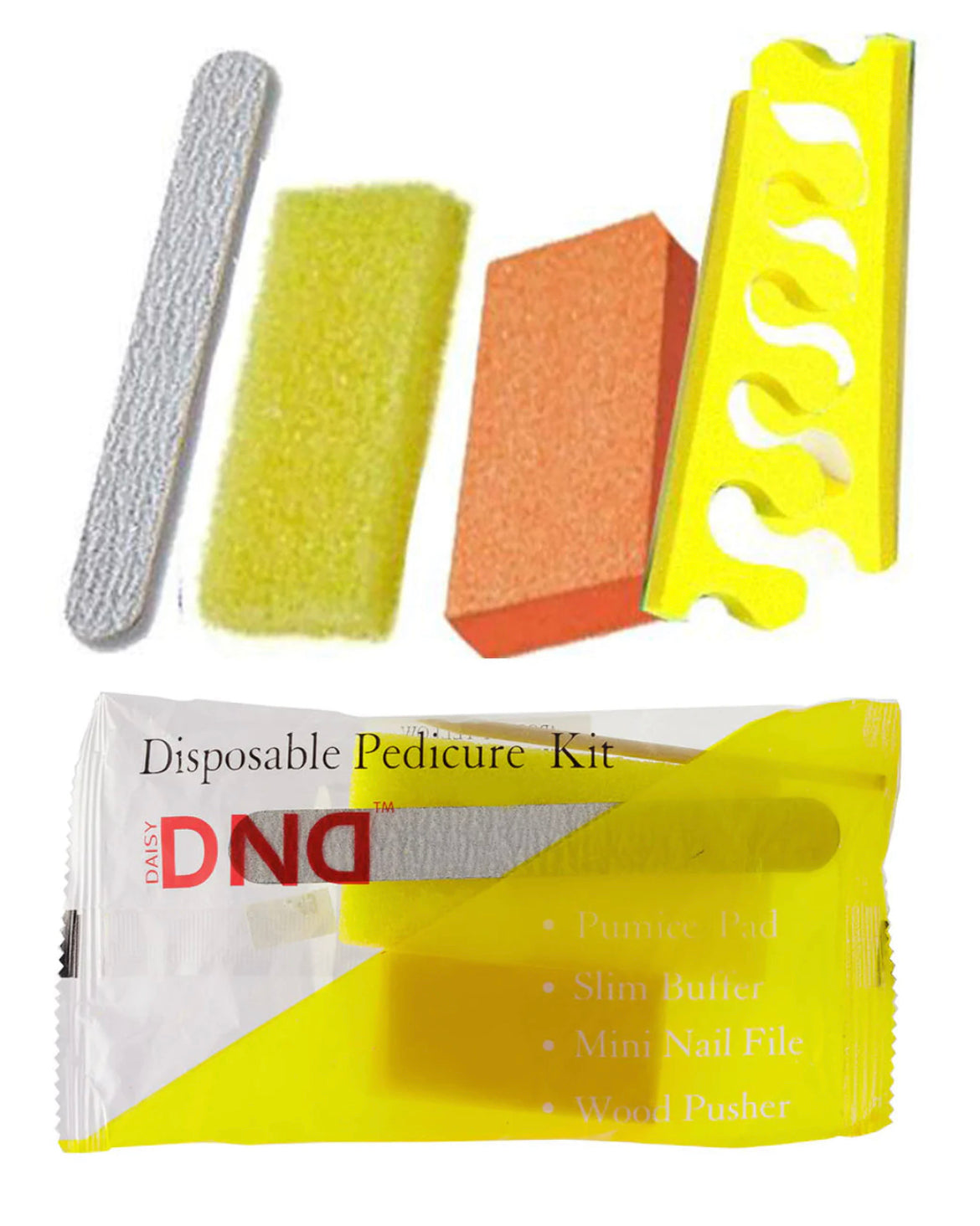 DND Disposable Pedicure Kit - 4 pc. (Yellow)