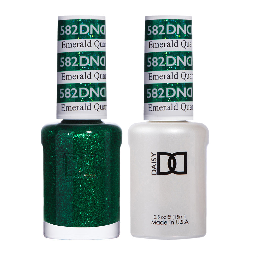 DND GEL LACQUER DUO Emerald Quartz #582 - DARK GREEN NAIL POLISH
