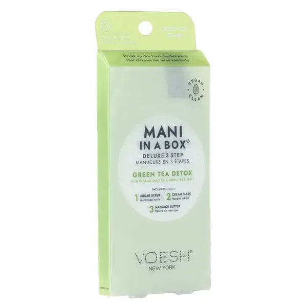 Green Tea - Voesh Mani-in-a-Box - Waterless 3 Step Kit 