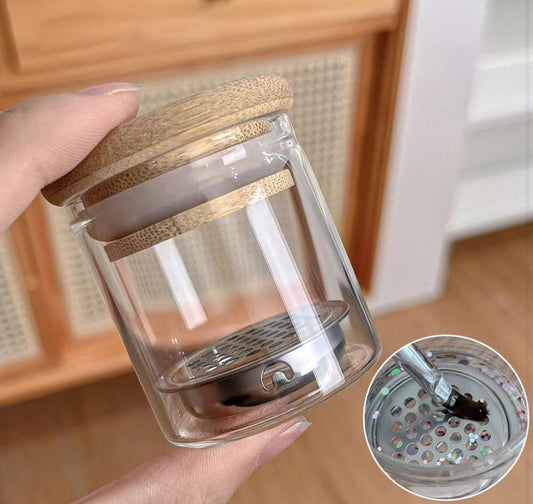 clear dappen dish with cork cap