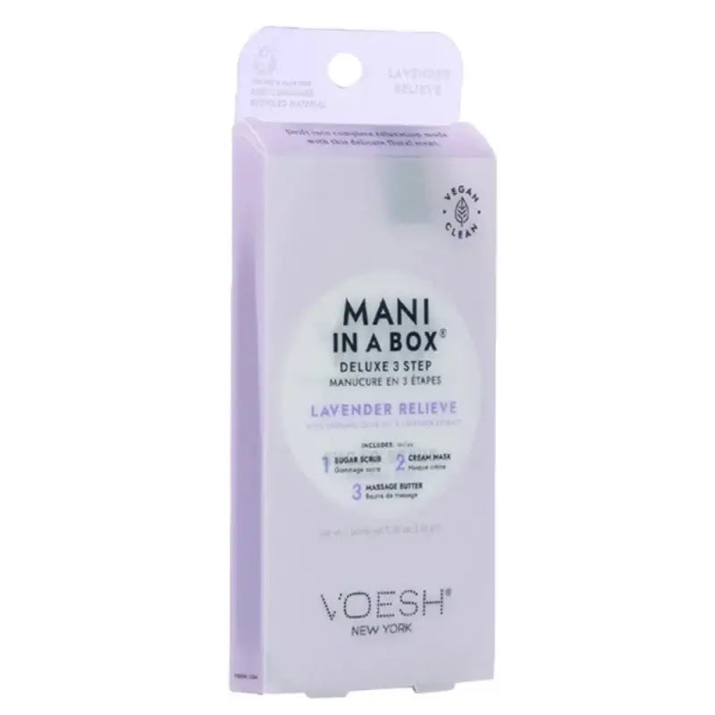 Voesh Mani-in-a-Box - Waterless 3 Step Kit - Lavender Relieve 