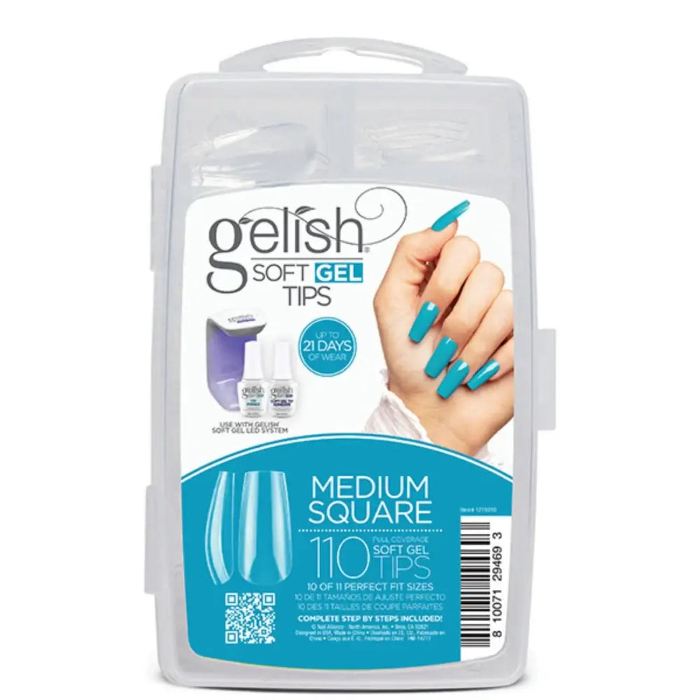 Gelish Soft Gel Nail Tips, 110 Count - Medium Square