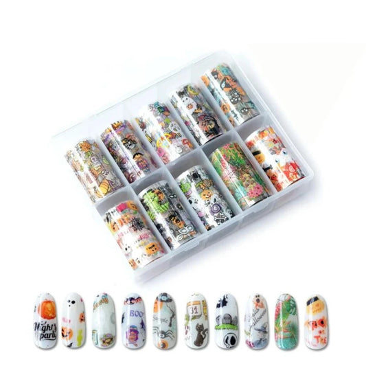 Halloween Nail Foil Transfer Foil - 10 Rolls