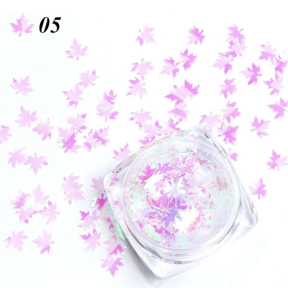 Fall Nail Art Maple Leaf Nail Sequins
